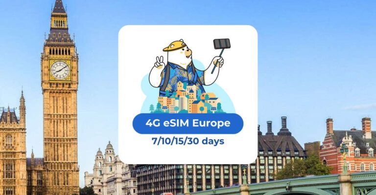 Europe: Esim Mobile Data (33 Countries) – 10/15/20/30 Days
