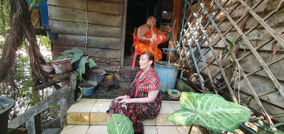 Siem Reap Cambodian Buddhist Water Blessing and Local Market