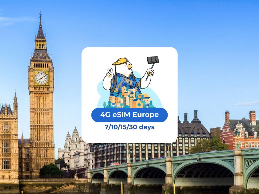 Europe: Esim Mobile Data (33 Countries) - 10/15/20/30 Days - Booking Process and Payment Details