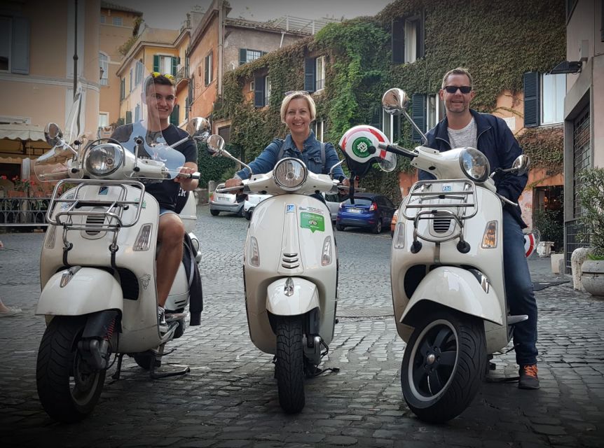 Rome: Colosseum and Pyramid of Cestius Vespa Tour in German - Booking Information