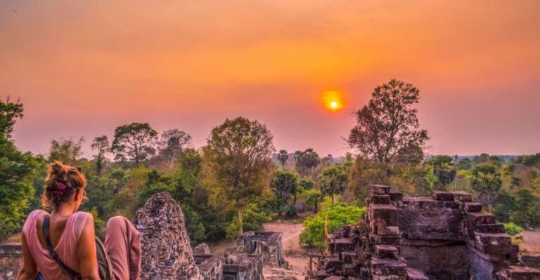 Angkor Wat, Ta Prohm and Bayon With Sunset