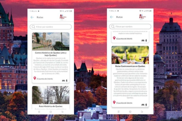 APP Self-Guided Routes Quebec With Multi-Language Audioguide
