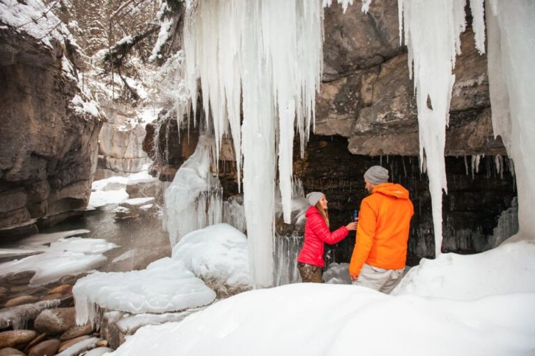 From Jasper: Maligne Canyon Guided Ice Walking Tour