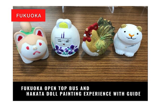 Fukuoka Open Top Bus and Hakata Doll Painting Experience With Guide