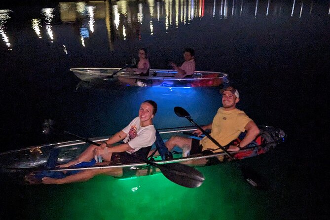 Glow in the Dark Clear Kayak or Clear Paddleboard in Paradise - Unique Nighttime Water Adventure