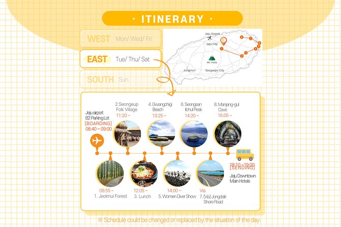 Jeju Island East UNESCO Day Tour With Lunch Included - Tour Itinerary and Inclusions
