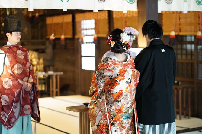Kimono Wedding Photo Shot in Shrine Ceremony and Garden - Traditional Kimono Wedding Attire
