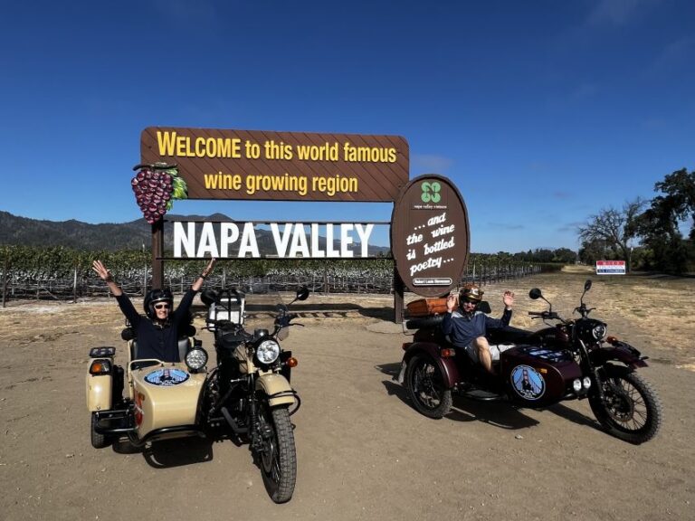 Napa Valley: Napa Valley Guided Sidecar Tour With 3 Wineries
