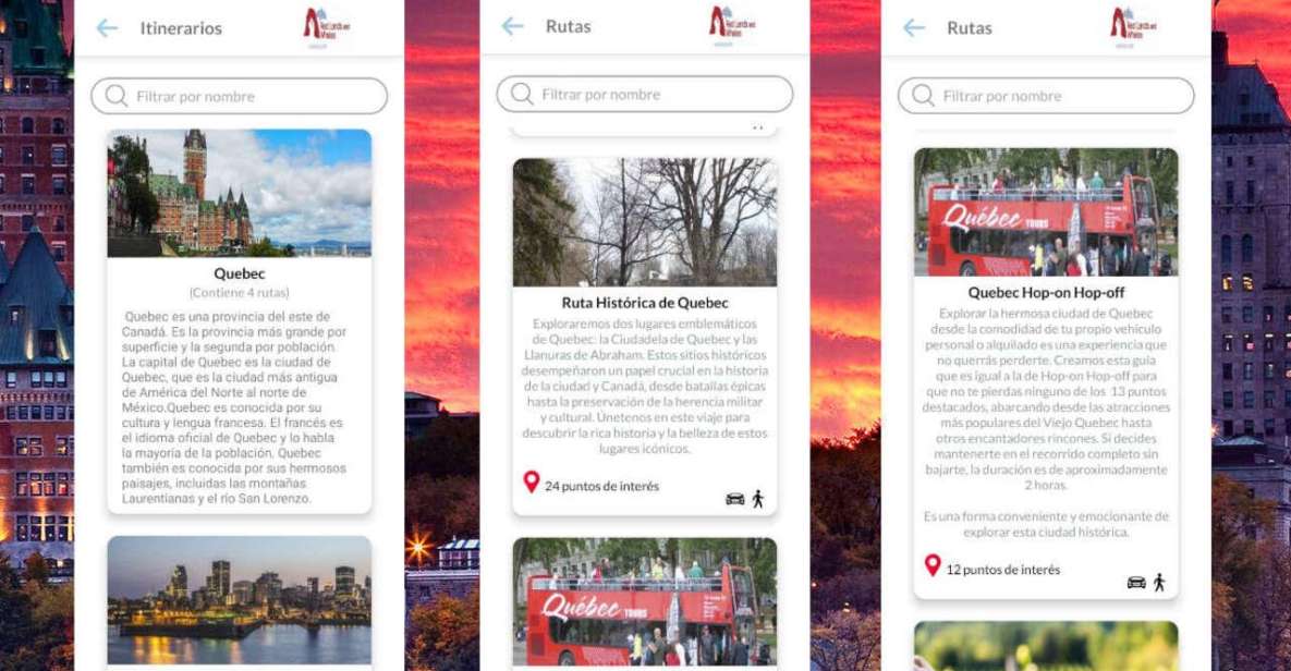 APP Self-Guided Routes Quebec With Multi-Language Audioguide - Tour Routes and Experiences