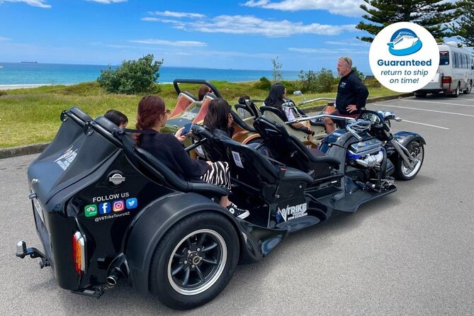 TAURANGA SHORE EXCURSION: V8 TRIKE - 1.5 Hour City Sites - Itinerary and City Sites Covered