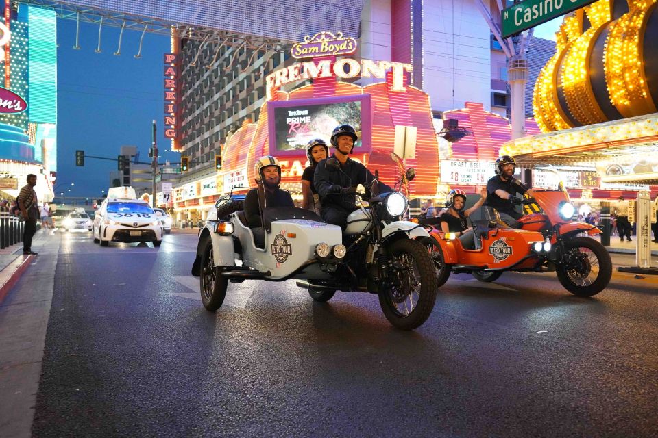 Las Vegas: Glittering Nightlife Evening Sidecar Tour - Meeting Point and Pickup Options