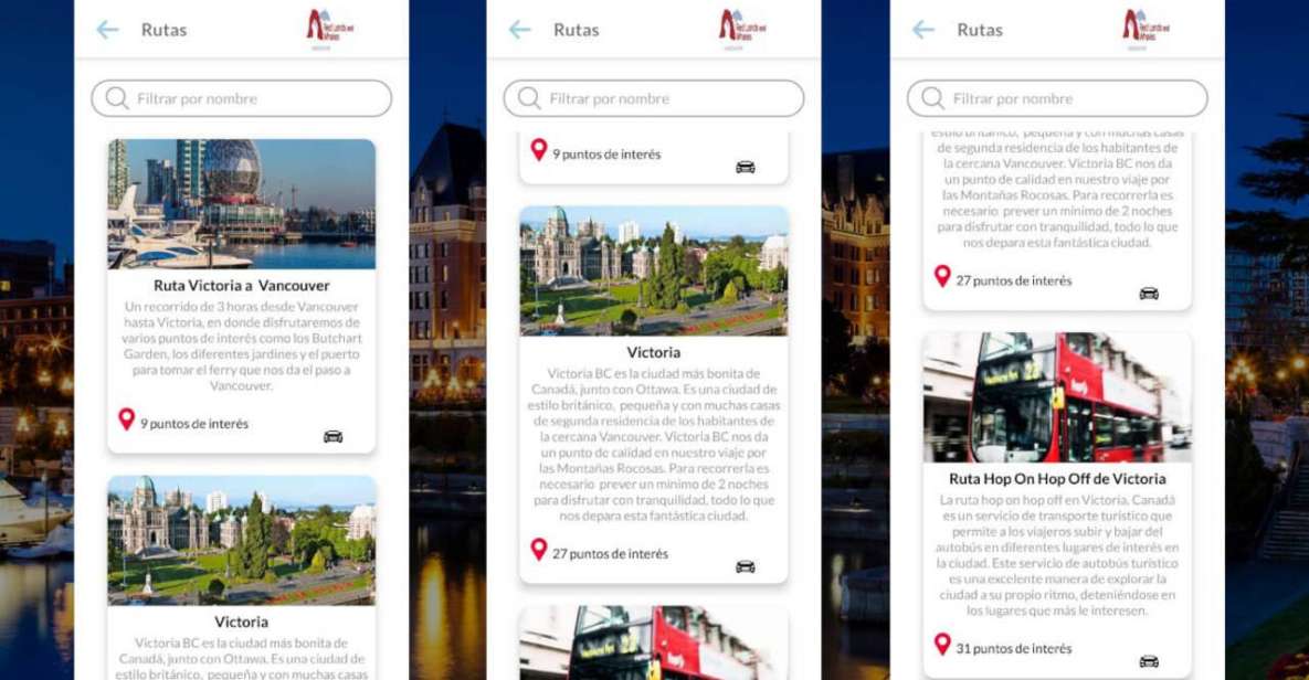 Victoria Self-Guided Tour App - Multilingual Audioguide - App Features