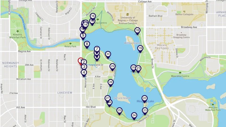 Wascana Lake: Smartphone Audio Guided Walking Tour - Set Your Own Pace