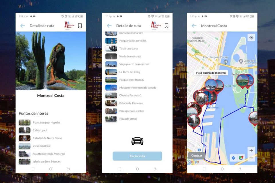Montreal Self-Guided Tour App - Multilingual Audioguide - User-Friendly App Interface