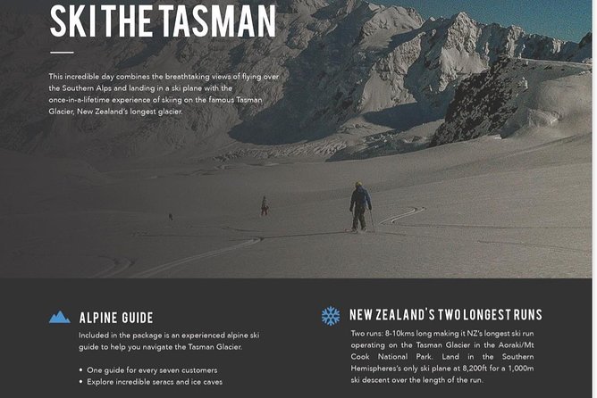 Small-Group Backcountry Skiing Tour to Tasman Glacier, Aoraki  - Aoraki Mount Cook National Park - Sum Up