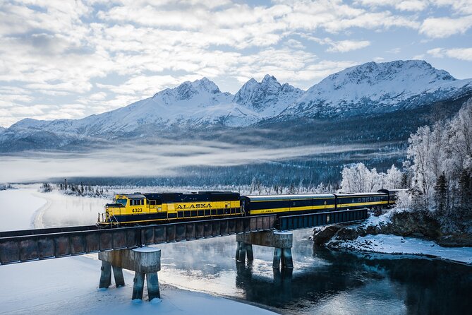 Alaska Railroad Aurora Winter Anchorage to Fairbanks One Way - Scenic Train Journey Through Winter Wonderland