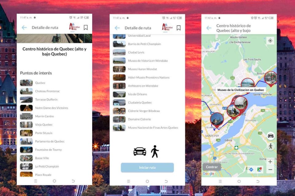 APP Self-Guided Routes Quebec With Multi-Language Audioguide - Key Points