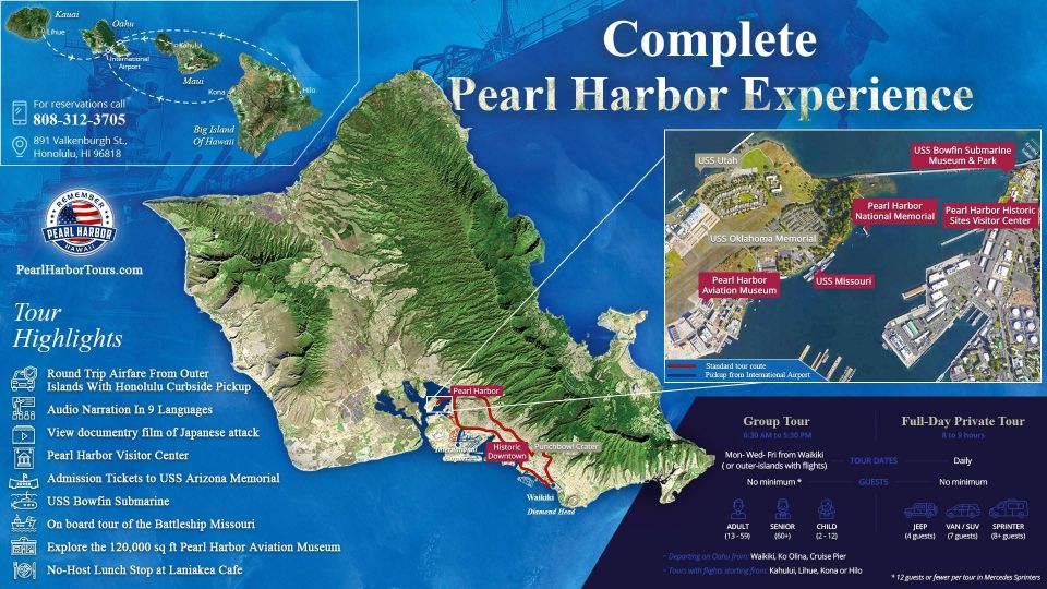 From Big Island: Pearl Harbor Tour