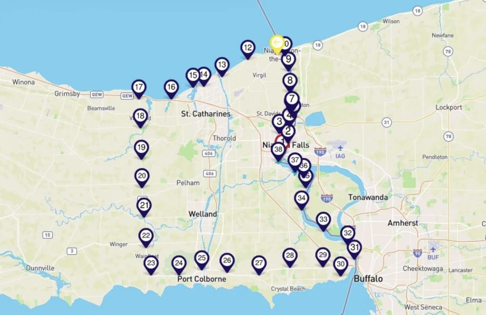 Niagara Peninsula Smartphone Audio Driving Tour - Key Points