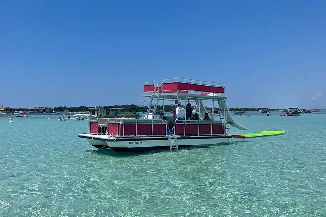 Private Crab Island Double Slides Pontoon Charter With Captain - Key Points