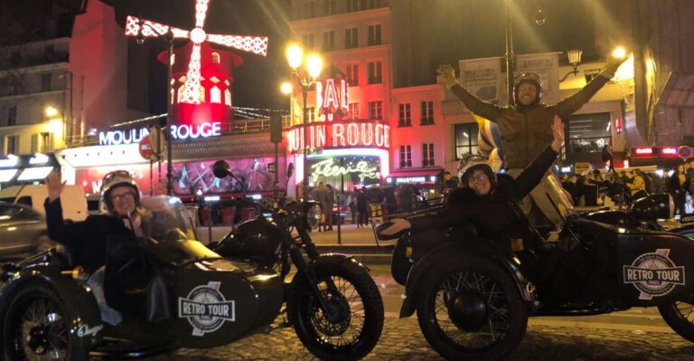 Paris: Romantic Sidecar Tour by Night With Champagne