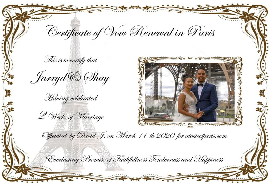 Paris: Wedding Vows Renewal Personal Photo or Video Shoot - Key Points